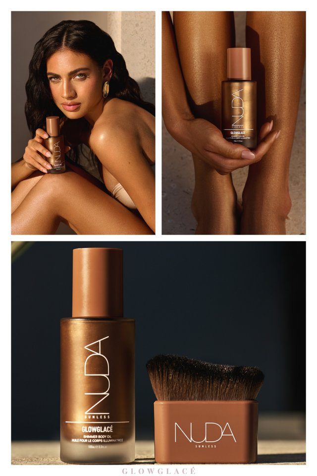NUDA — Glowglacé shimmer body oil, beauty retouch